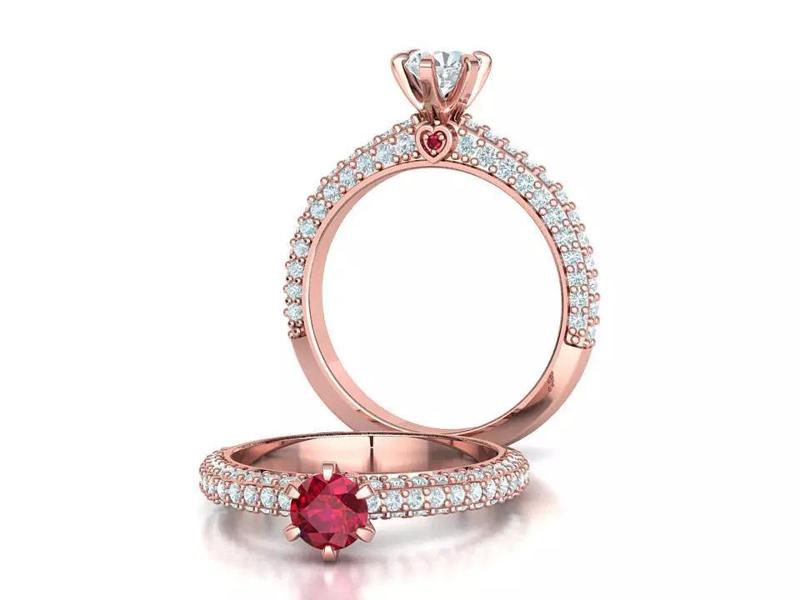 Own Design Solitaire Diamond Engagement Ring with 5mm stone