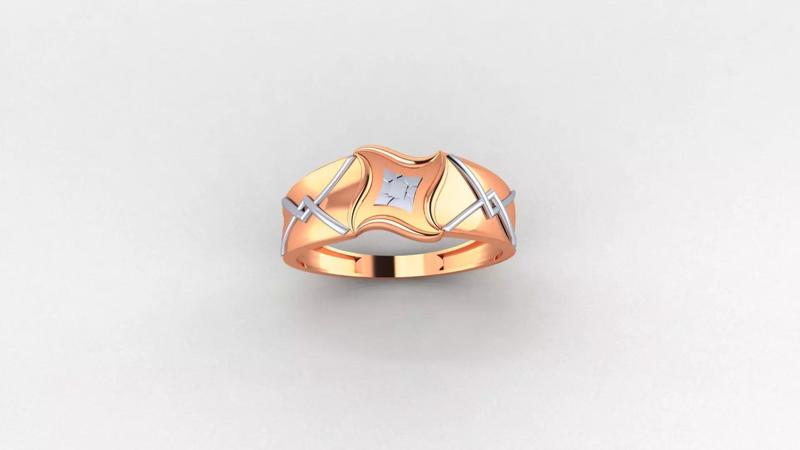 Plain Gold Light weight minimalist Mens Band Ring 3dm stl