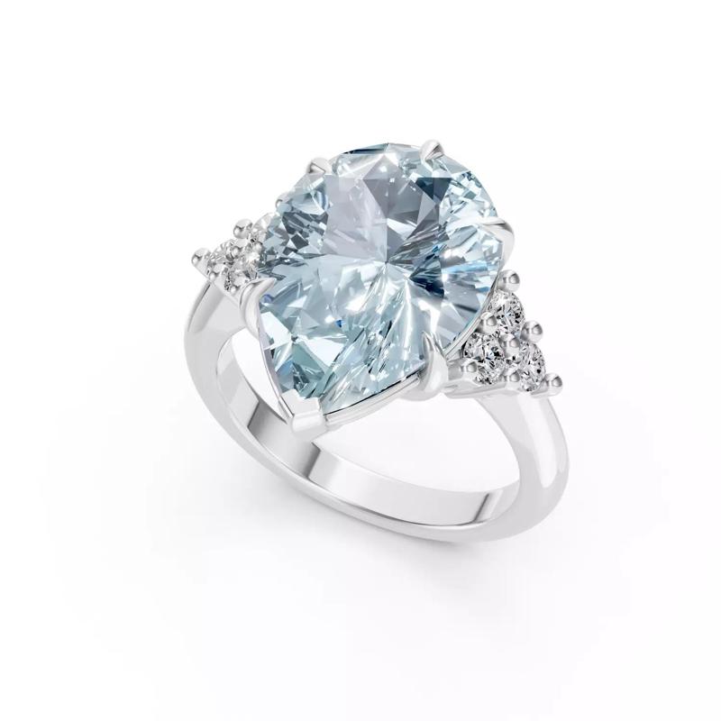 Pear Aquamarine Ring