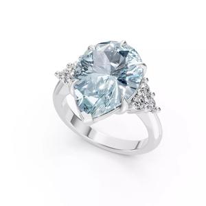 Pear Aquamarine Ring