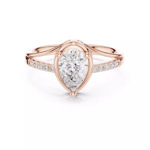 Pear Cut Chevron Split Shank Engagement Ring 3DM STL Video