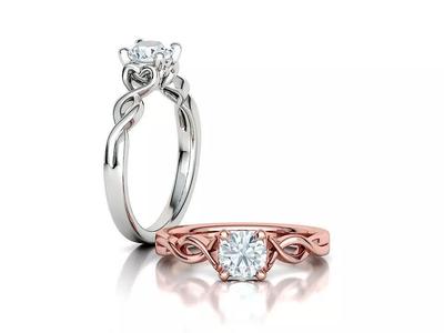 Paradise Hearts Ring 6mm Diamond 4claw setting