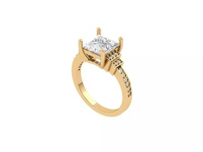 Princess Solitaire Ring