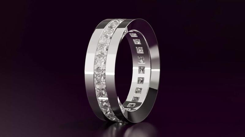 princess cut eternity ring N03 52EU size