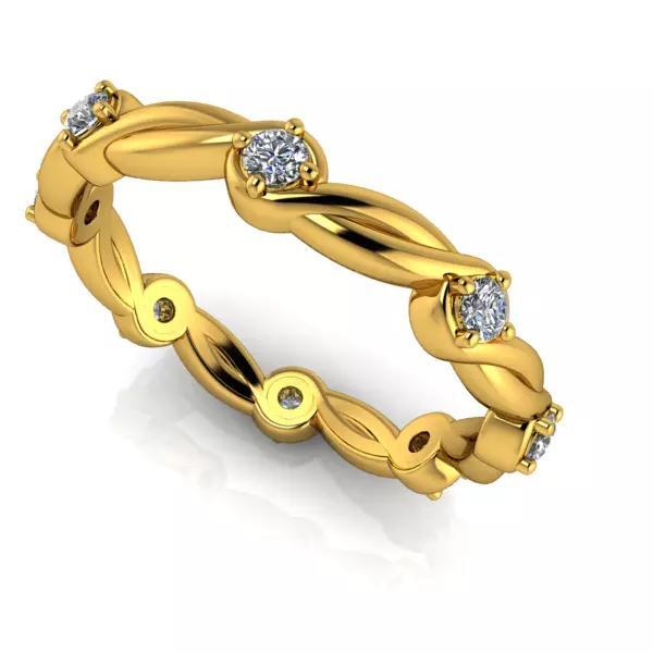 Diamond Eternity Beads wedding band Classic Antique Ring