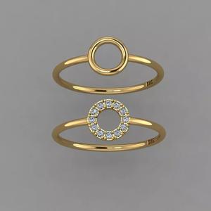 Diamond Circle Ring  Halo Ring STL Circle Ring