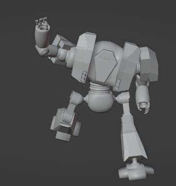 oldeed the big robot with a half dead man in side of it