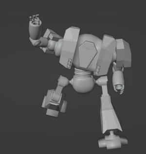 oldeed the big robot with a half dead man in side of it