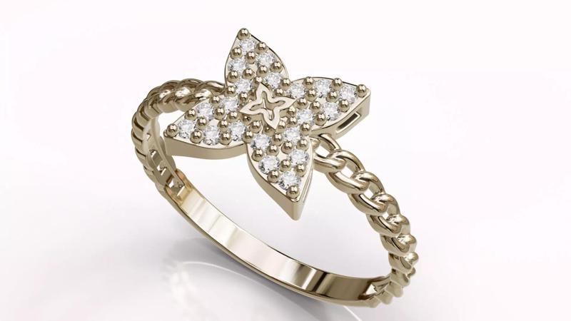 Jewelry Diamond Cuban Ring Model RZ07