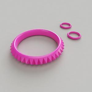 Bangle-Earrings ring with spikes