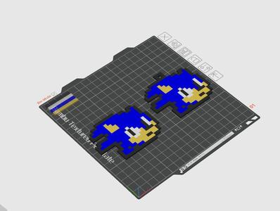 Both sides Multicolor individual pixel Sanic keychain