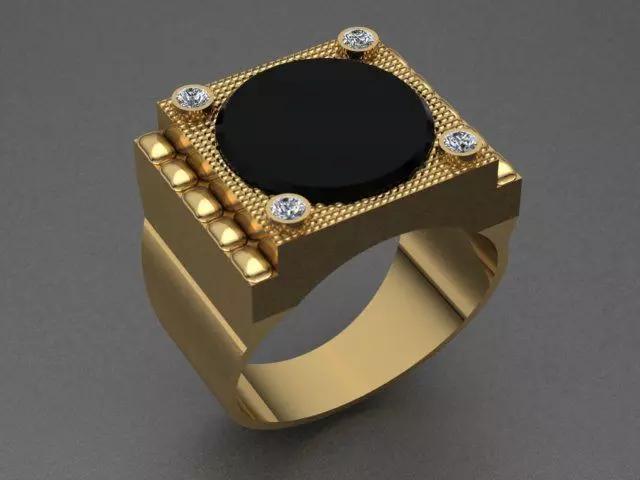 Luxury Diamond Onyx Men Ring