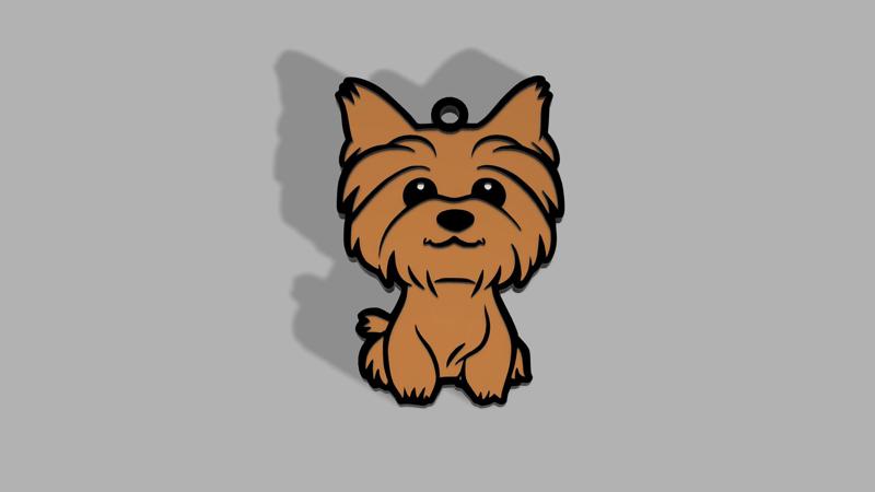 Yorkie Dog Keychain - Yorkshire terrier