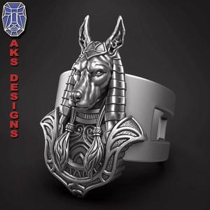 Animal Ring jewlery Egyptian anubis v1