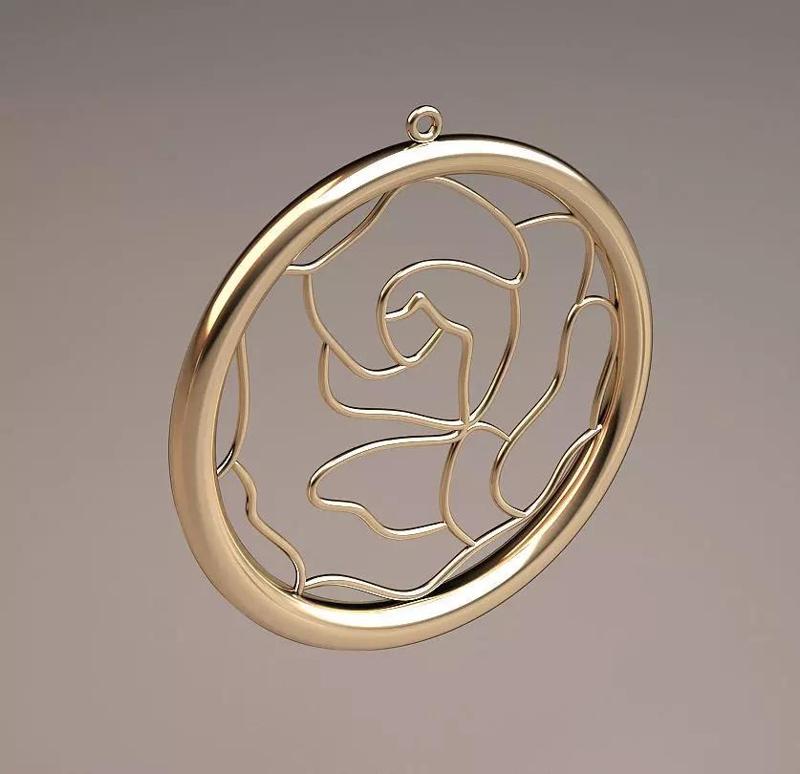 gold circle flower necklace