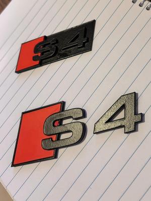 Audi S4 Front & Rear Emblem Badge STL