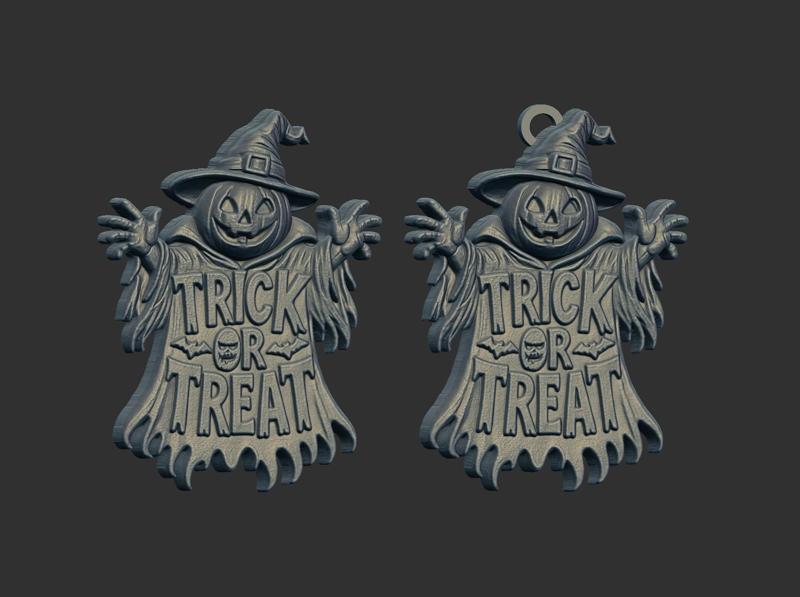 halloween trick or treat pumpkin cnc model