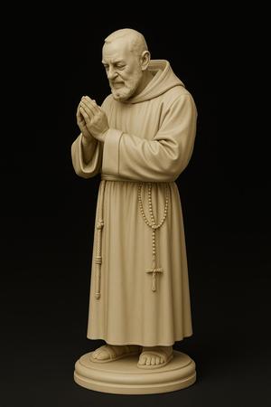 "Saint Padre Pio – 3D Printable Renaissance-style Statue