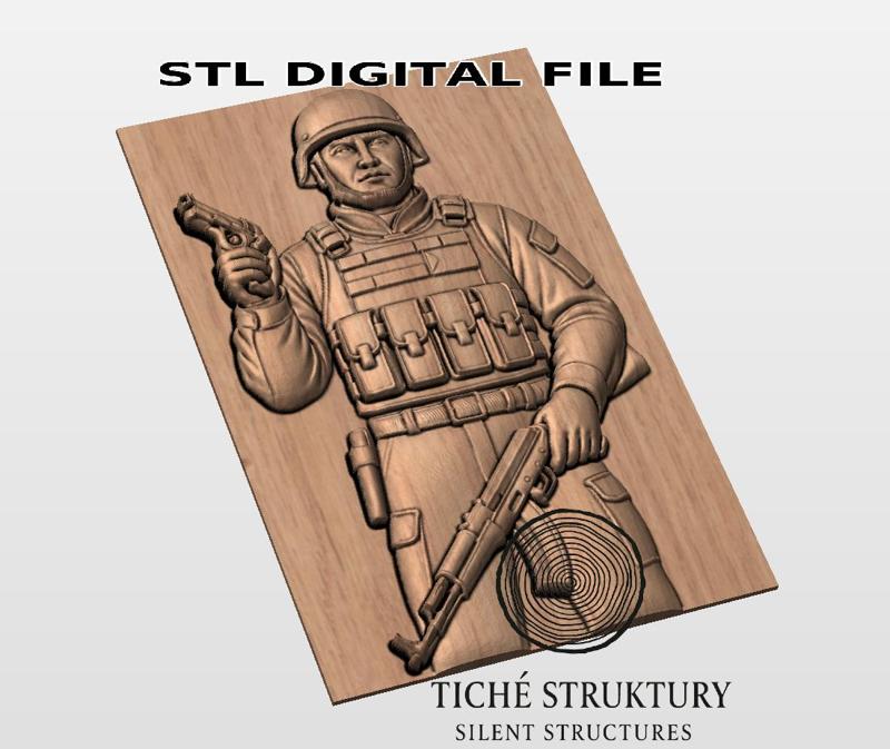 Soldier – Military Bas Relief – 3D STL Model