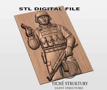 Soldier – Military Bas Relief – 3D STL Model