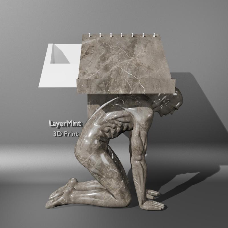 Kneeling Human Organizer – Artistic Statue Desk Storage