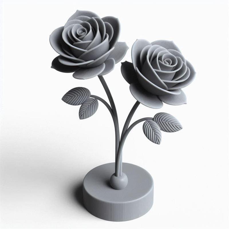 Beautiful Rose Flower Showpiece 3D Print Decorative Sculpture