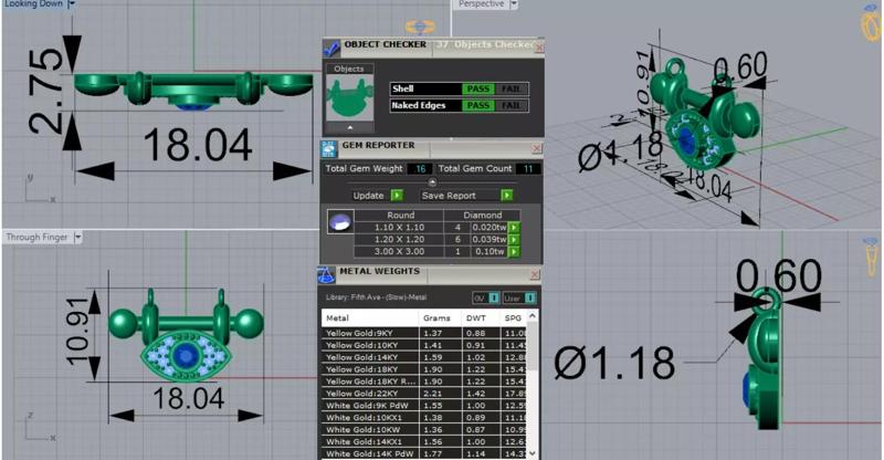 Gold Evil Eye Pendant with Diamonds Blue Sapphires Model jp0125