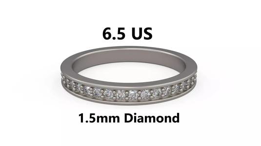 Model 1225 Eternity Band Ring 6 and half US Size 1pnt5mm Diamond