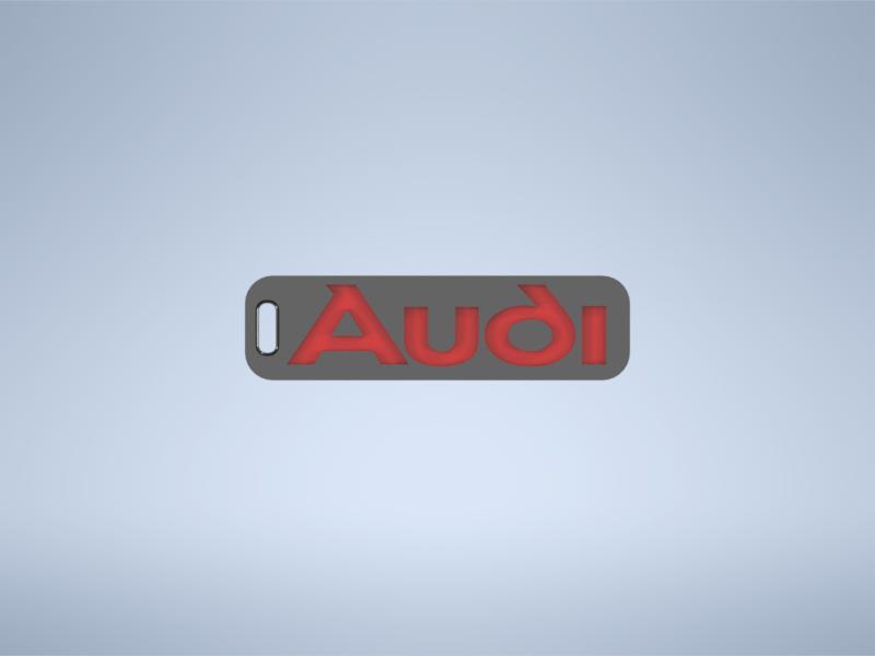 Audi old + new logo emblem keychain keyring