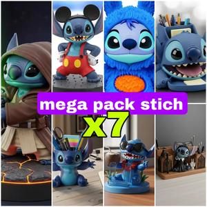 ✨ Mega Pack Stitch x7 - Organizers, Pencil Holders, Statuettes and Cell Phone Holder ✨.