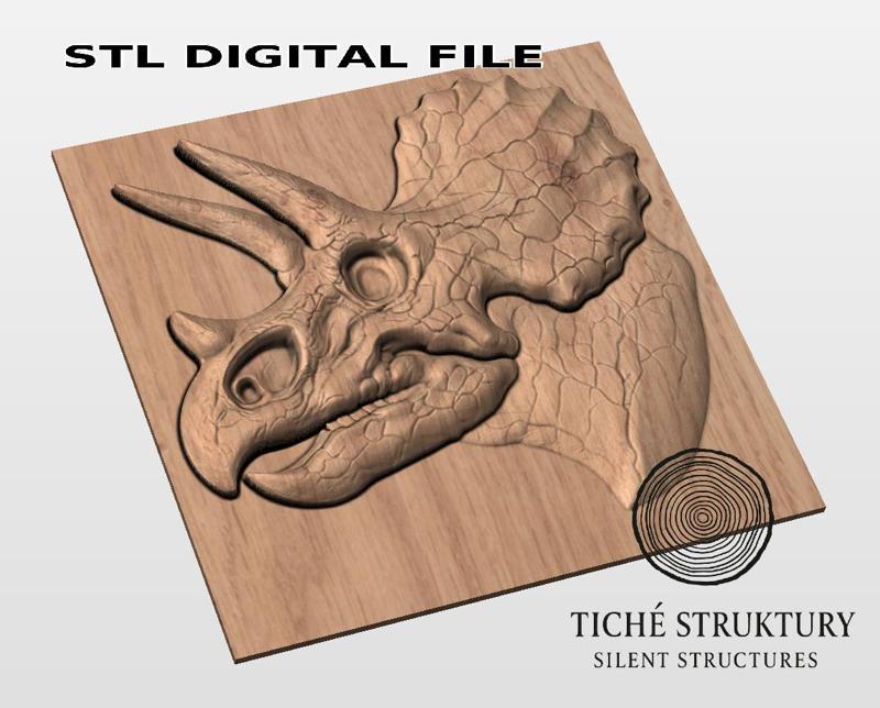 Triceratops Dinosaur Skull – Prehistoric Relief – 3D STL Model