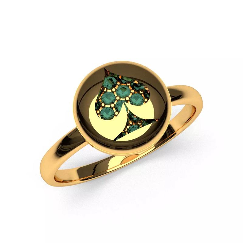 new fashion card spade diamond engagement ring printable