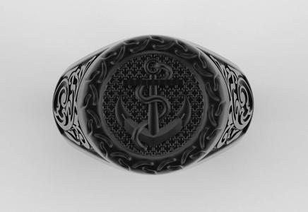 Nautical Anchor Ring Elegance