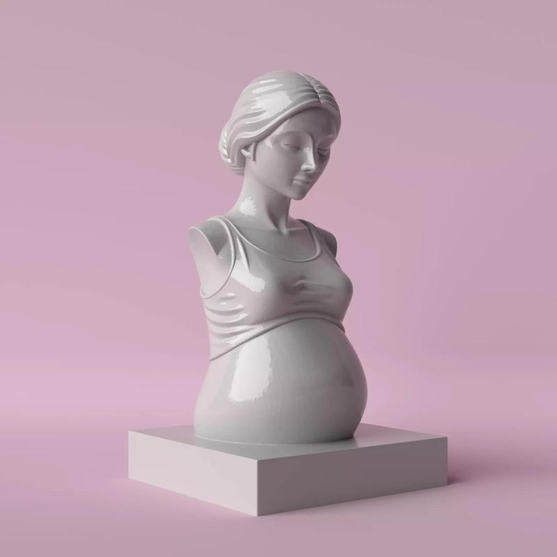 Minimalist Pregnant Woman Sculpture