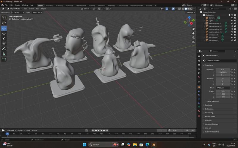 Dungeon Slimes - 1st Blender Monster Set