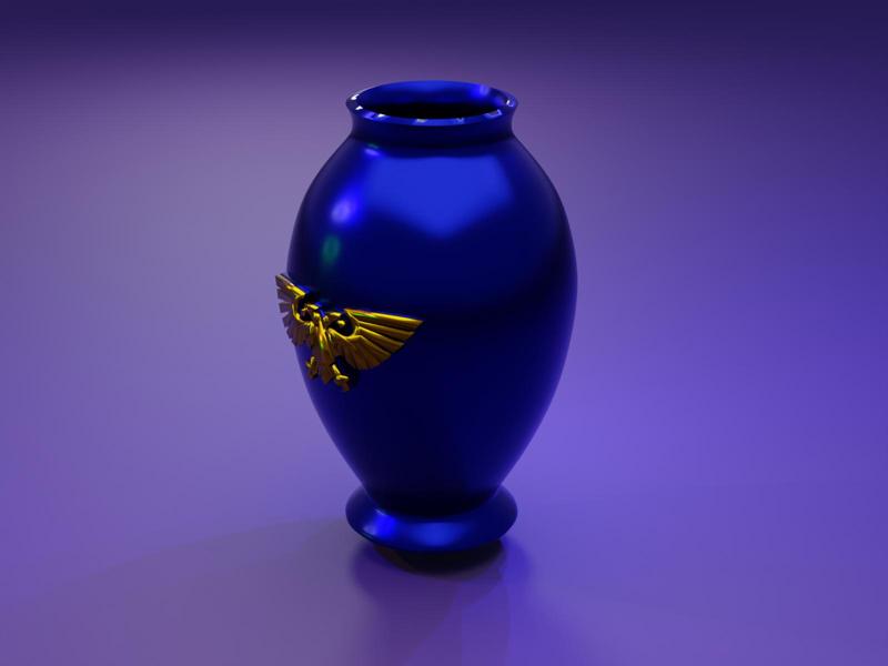 Space Marine Vase / brush holder with Iconic Emblem