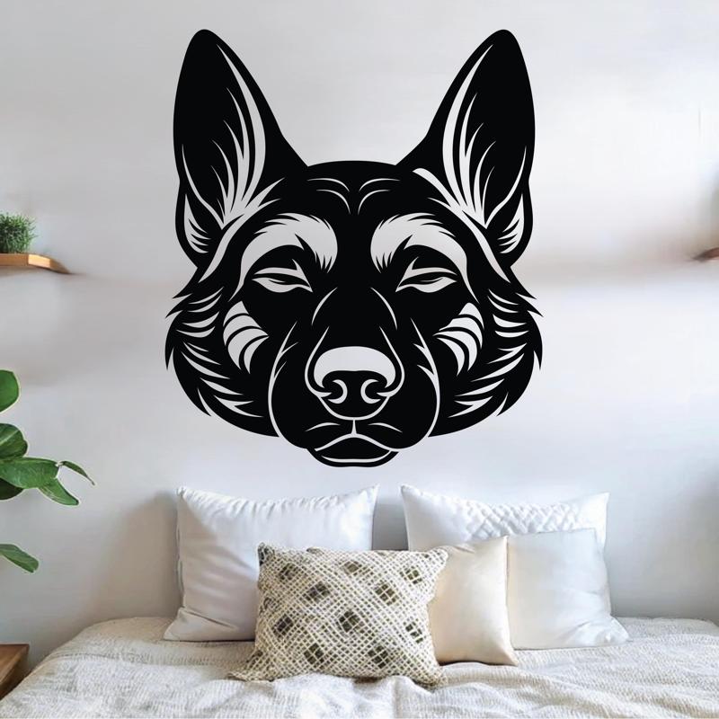 German Shepherd wall art face