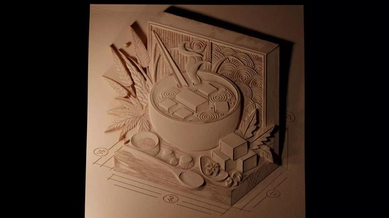Miso Soup CNC 3d Print High Relief Sand Casting