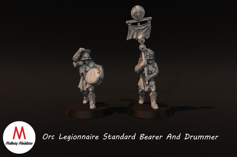 Orc legionaire Standard Bearer and drummer