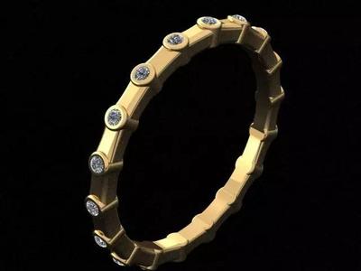 Luxury Full Round Diamond Golden Ring