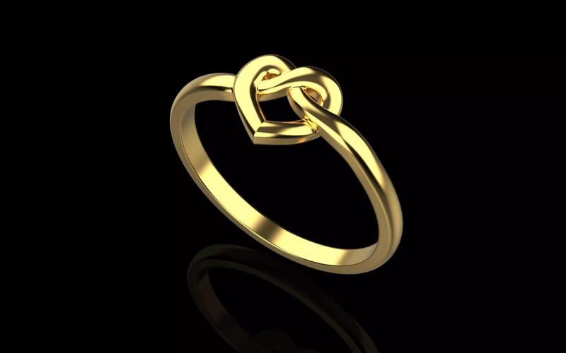 Ring Heart Endless knot size 11