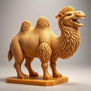 2309 Laughing Camel 3D Printed Full-Figure Statue, pug, dachshund, poodle, cat, monkey, camel, beagle, crocodile, lion, fox, bull terrier, pomeranian, galgo, wolf, doberman pinscher, newfoundland, elephant, donkey, german shepherd