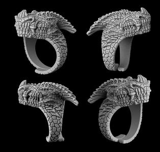 Ring dragon head 3d model for 3d printing 3D print model