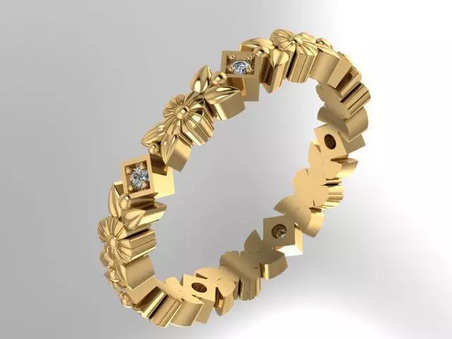 Ring flowers eternity marching band 7 stone