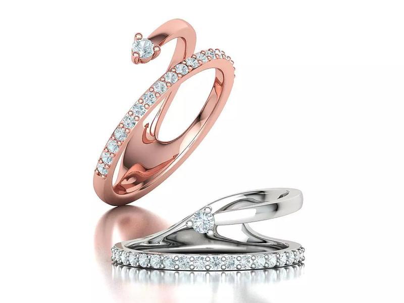Fashion Diamond Women Ring Lucy Double Shank Ring 3Dmodel