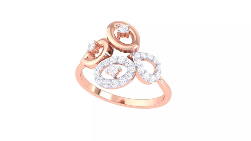 Four Motif Diamond Ring