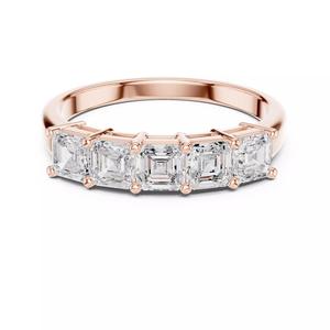 Five Stone Asscher Cut Diamond Wedding Band 3DM STL Video