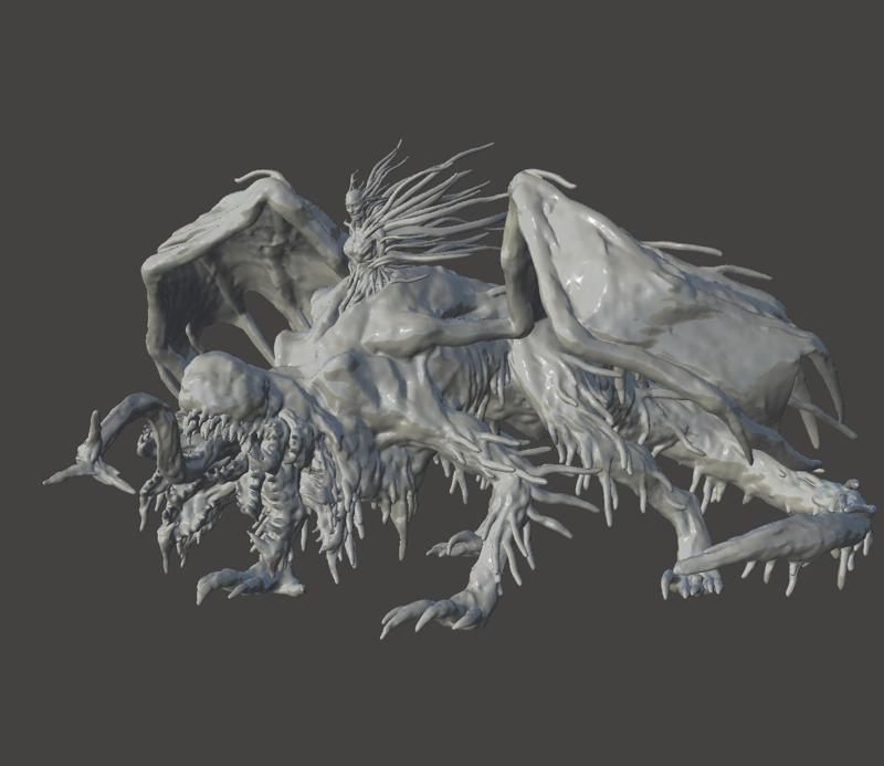 LADY DIMITRESCU - MUTATED RESIDENT EVIL VILLAGE REV DRAGON HI-POLY STL FOR 3D PRINTING