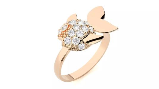 Fish Diamond Ring 3dm stl renders details
