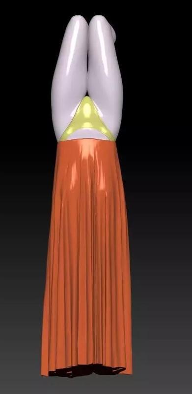 Upside down girl with skirt